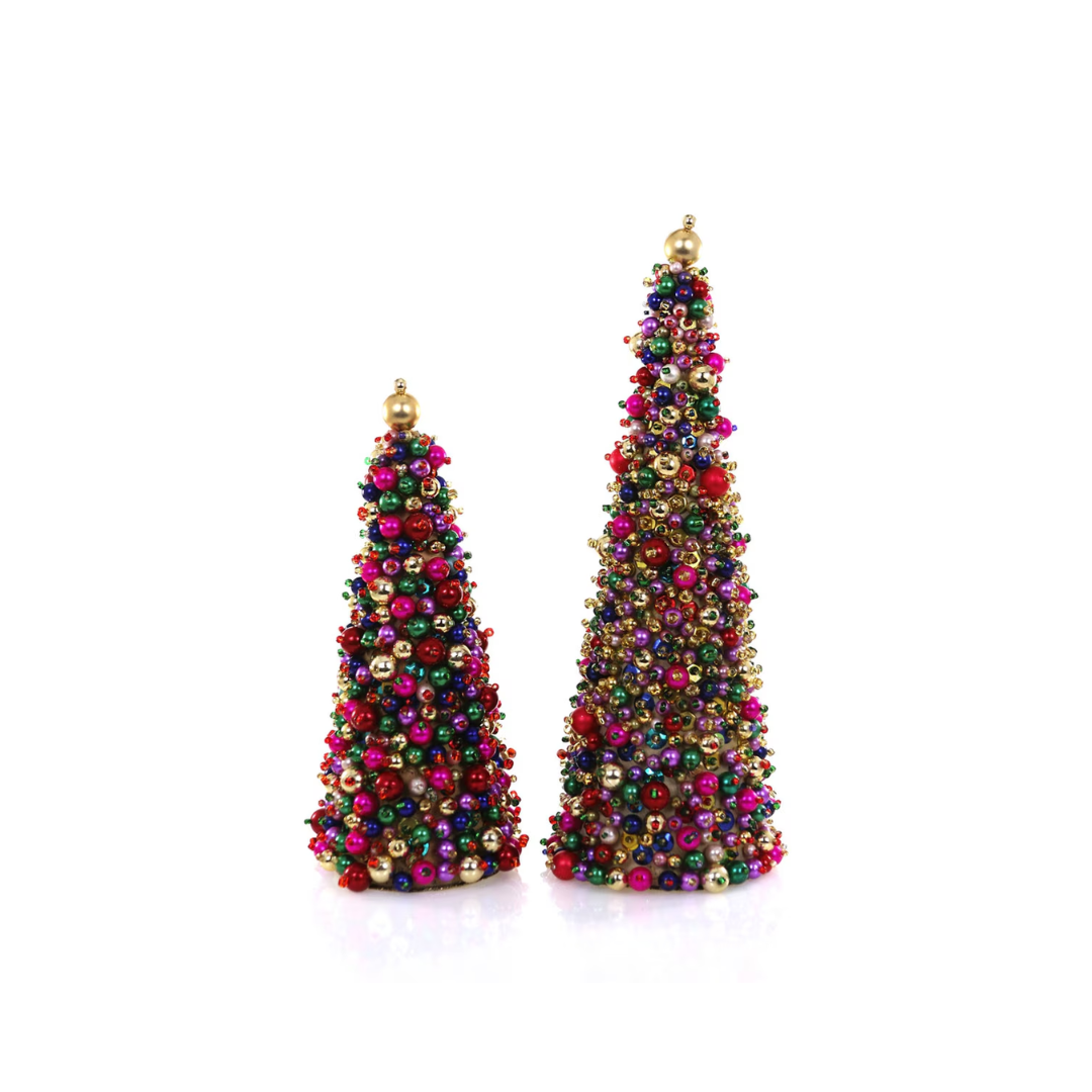 Beaded Tree Ornament, Set of 2