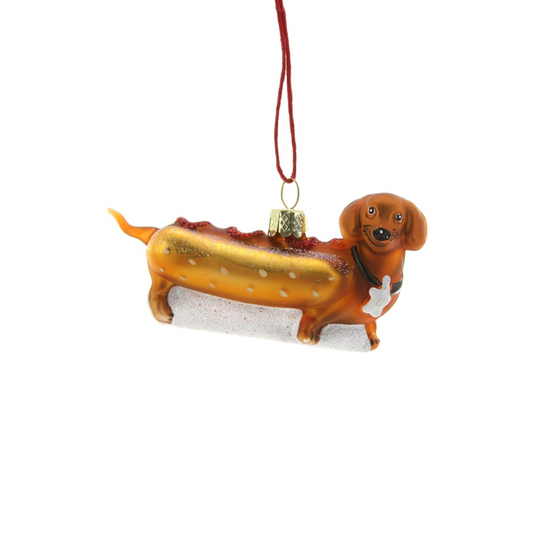 Weiner Pup Hot Dog Ornament