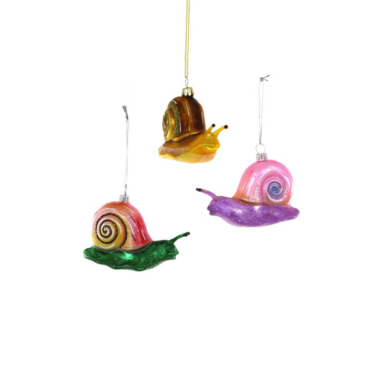 Fern Snail Ornaments - Set of 3 Assorted