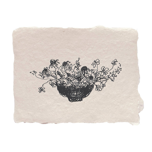 Bowl of flowers note card