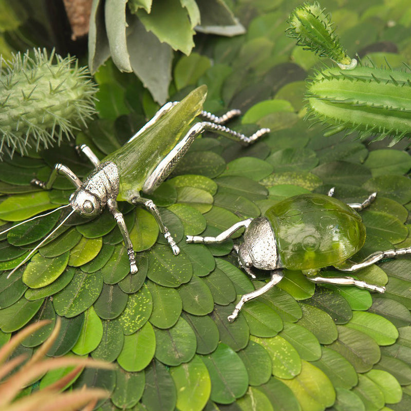 Decorative Bug Figurines — Green & Nickel - Decorative Accessories by Carlyle Avenue