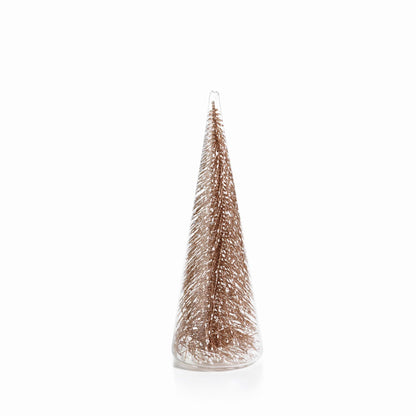 Clear Glass Decorative Tree with Glitter - Champagne - Holiday Decor by Carlyle Avenue