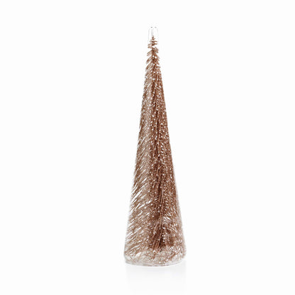 Clear Glass Decorative Tree with Glitter - Champagne - Holiday Decor by Carlyle Avenue