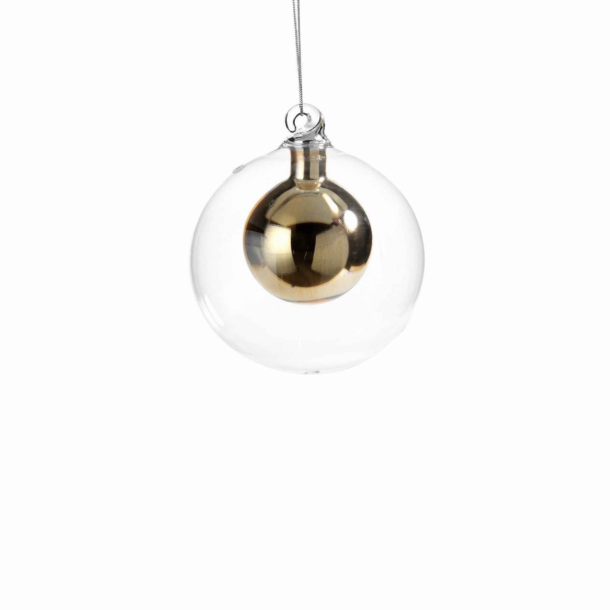 Double Glass Ball Ornament - Gold - Ornaments by Carlyle Avenue