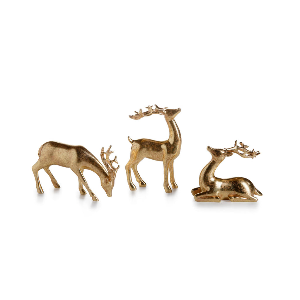 Assorted Decorative Gold Reindeer - Set of 6 - Holiday Decor by Carlyle Avenue