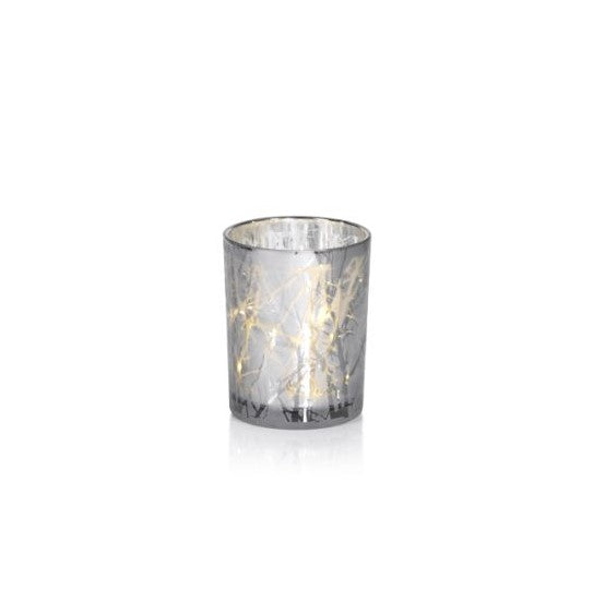 Silver Plated Branch Design LED Glass - Christmas Decor by Carlyle Avenue