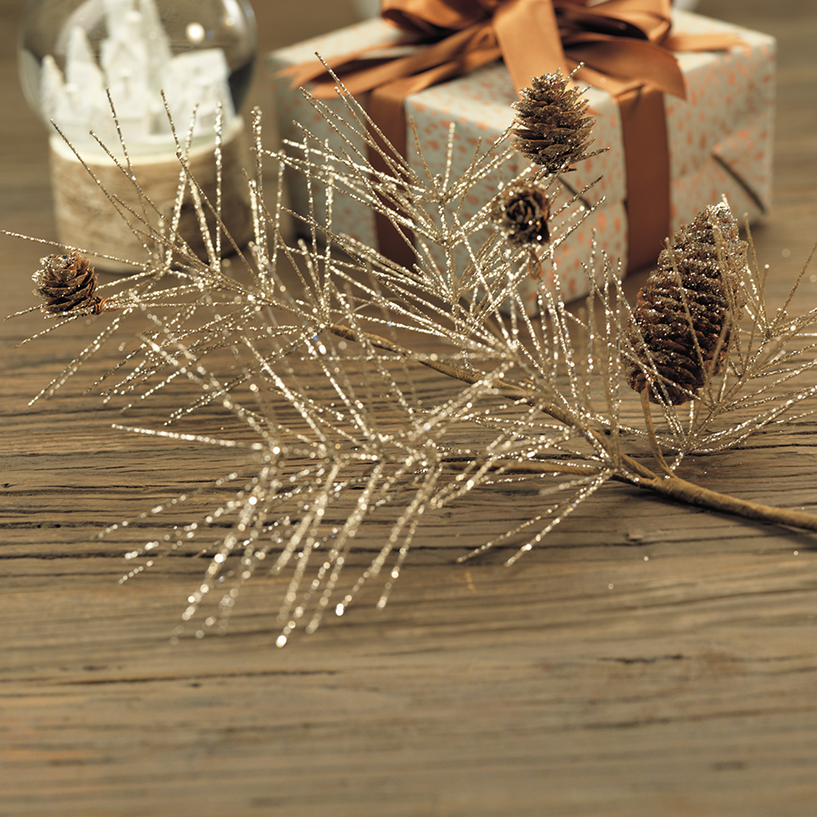 Champagne Spruce and Pinecone Pick (Set of 12) - Holiday Decor by Carlyle Avenue