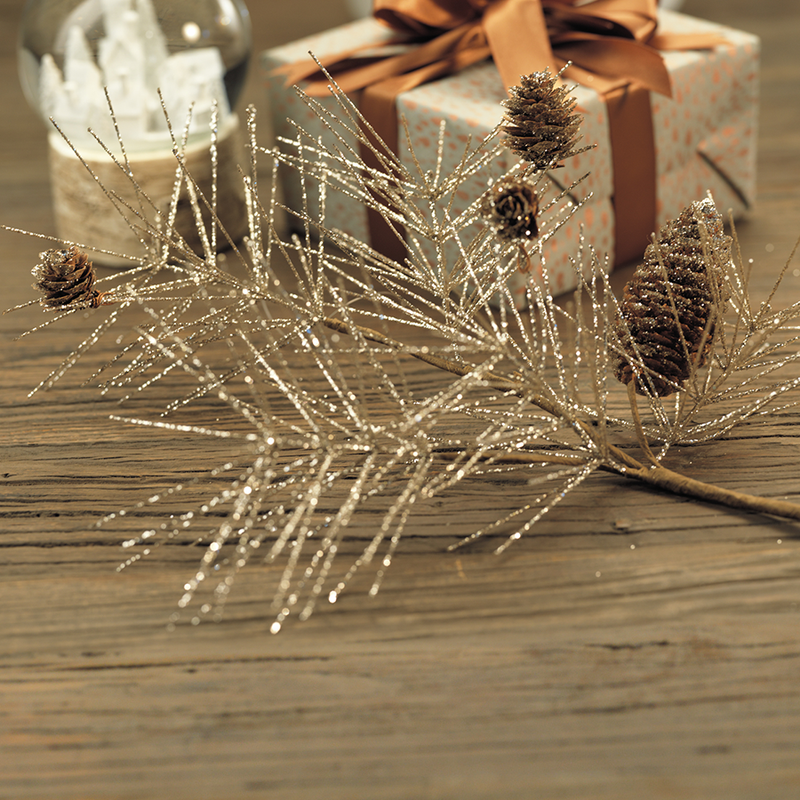 Champagne Spruce and Pinecone Pick (Set of 12) - Holiday Decor by Carlyle Avenue