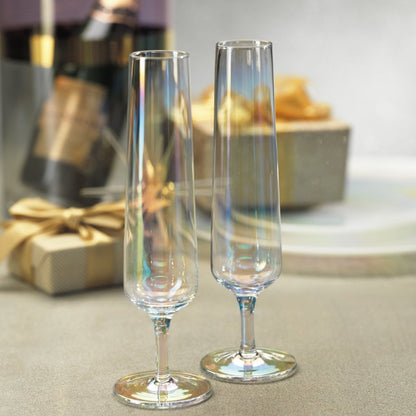 Festive Iridescent Flutes - Drinkware by Carlyle Avenue
