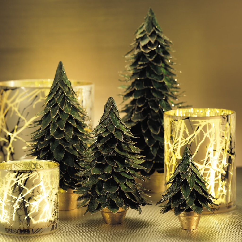 Gold Plated Branch Design LED Glass, Large