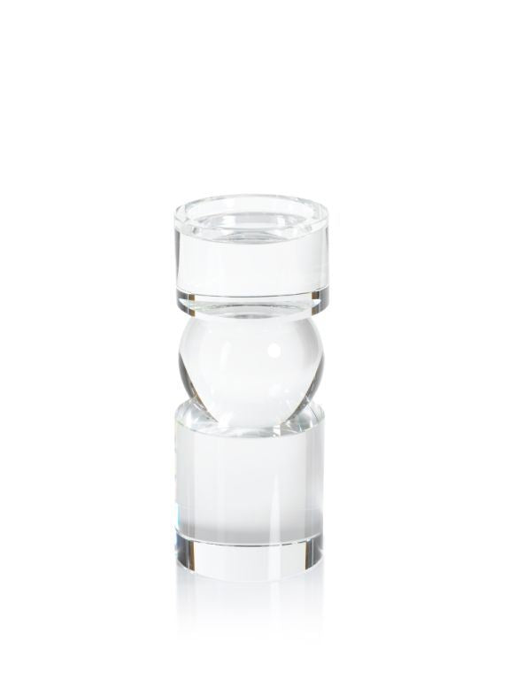 Rialto Clear Crystal Pillar Holder - CARLYLE AVENUE