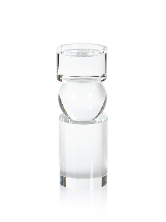 Rialto Clear Crystal Pillar Holder - CARLYLE AVENUE