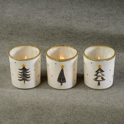 Tree Glass Tealight Holder - Set of 3 - Candle Holders by Carlyle Avenue