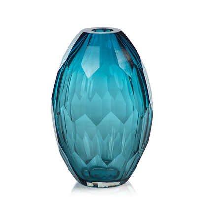 Maya Hand Cut Glass Vase - Vases by Carlyle Avenue