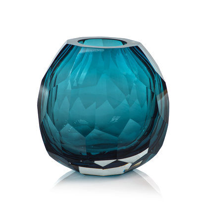 Maya Hand Cut Glass Vase - Vases by Carlyle Avenue