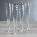 Aperitivo Slim Champagne Flute - Luster w/Gold Rim - Set of 4 - Drinkware by Carlyle Avenue
