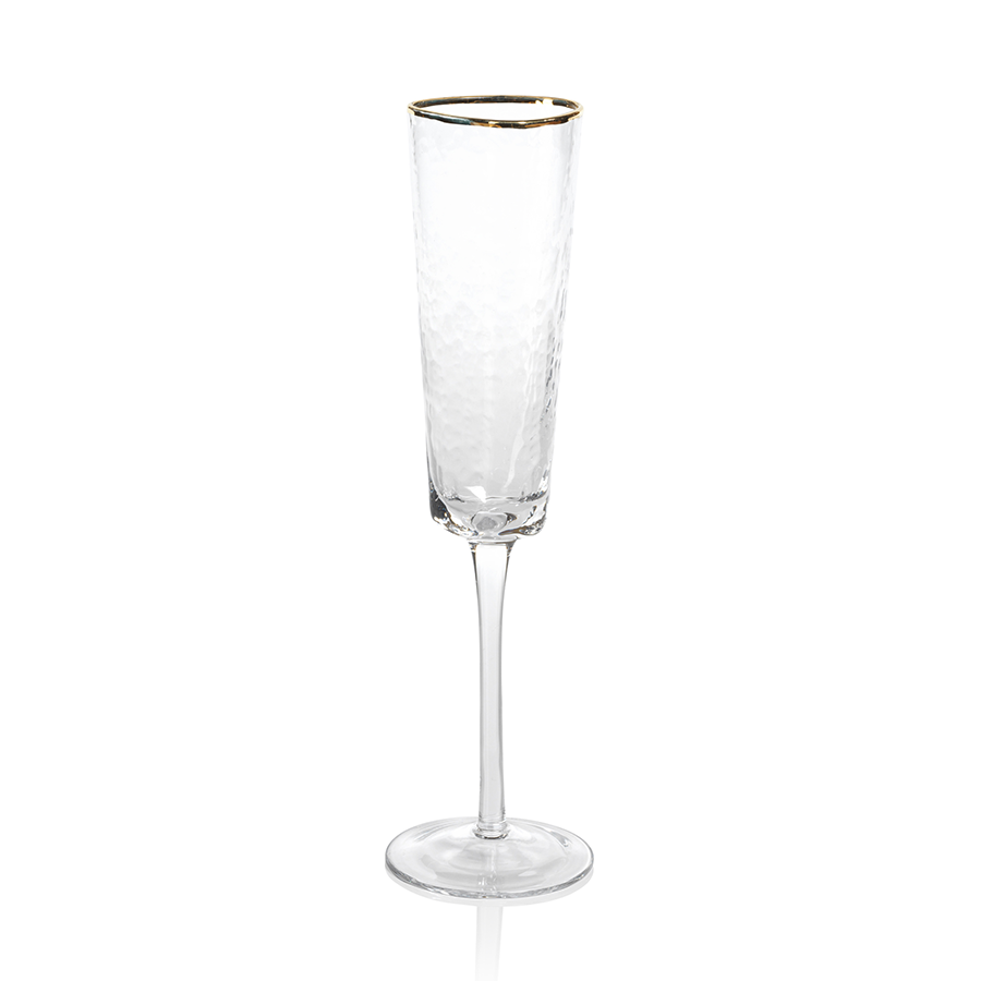 Aperitivo Triangular Stemware - Clear w/ Gold Rim