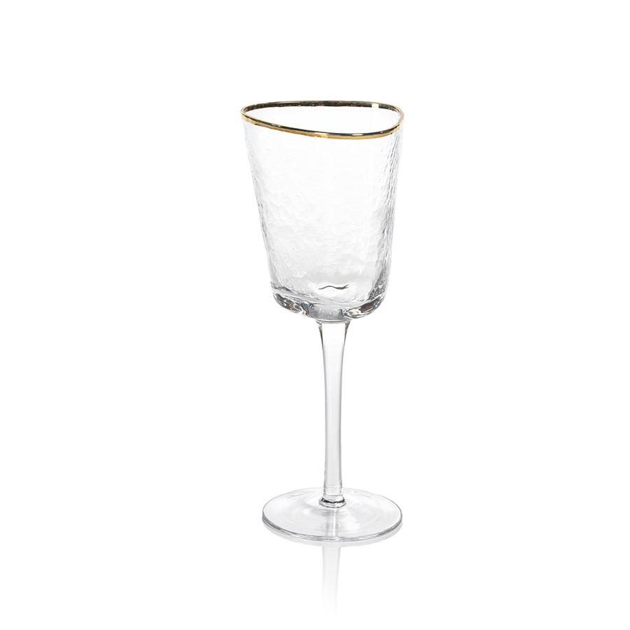 Aperitivo Triangular Stemware - Clear w/ Gold Rim