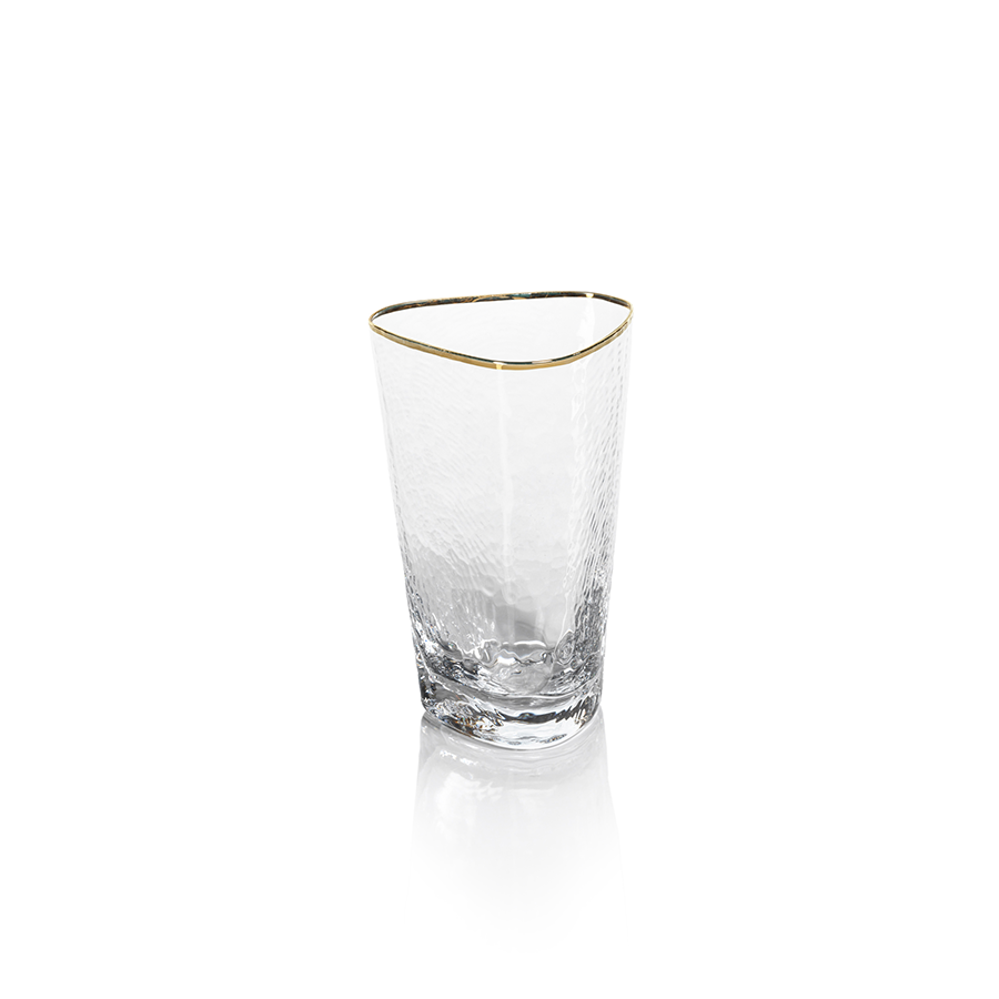 Aperitivo Triangular Glassware w/Gold Rim