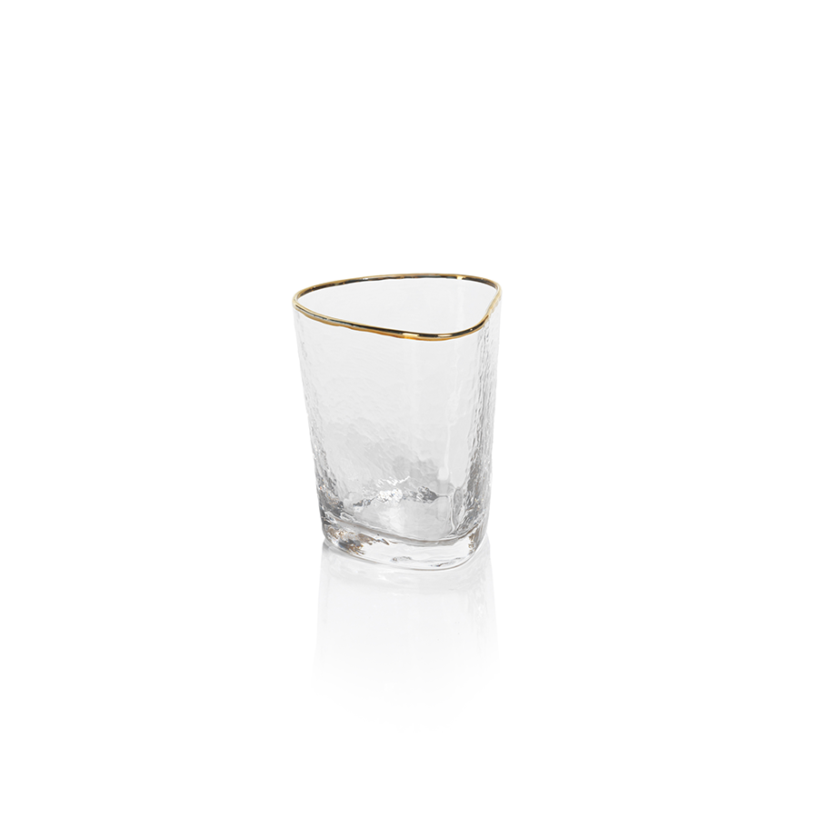 Aperitivo Triangular Glassware w/Gold Rim