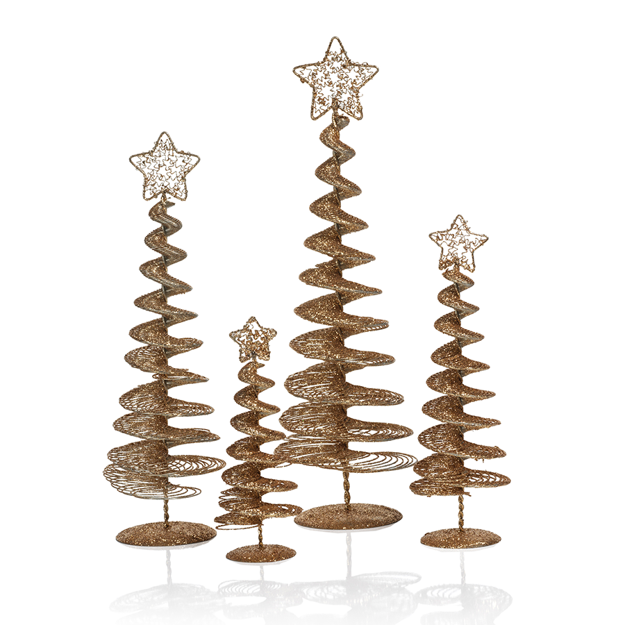 Swirl Wire Tree - Gold