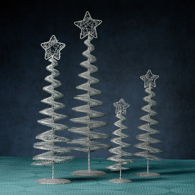 Swirl Wire Tree - Silver - Christmas Trees by Carlyle Avenue