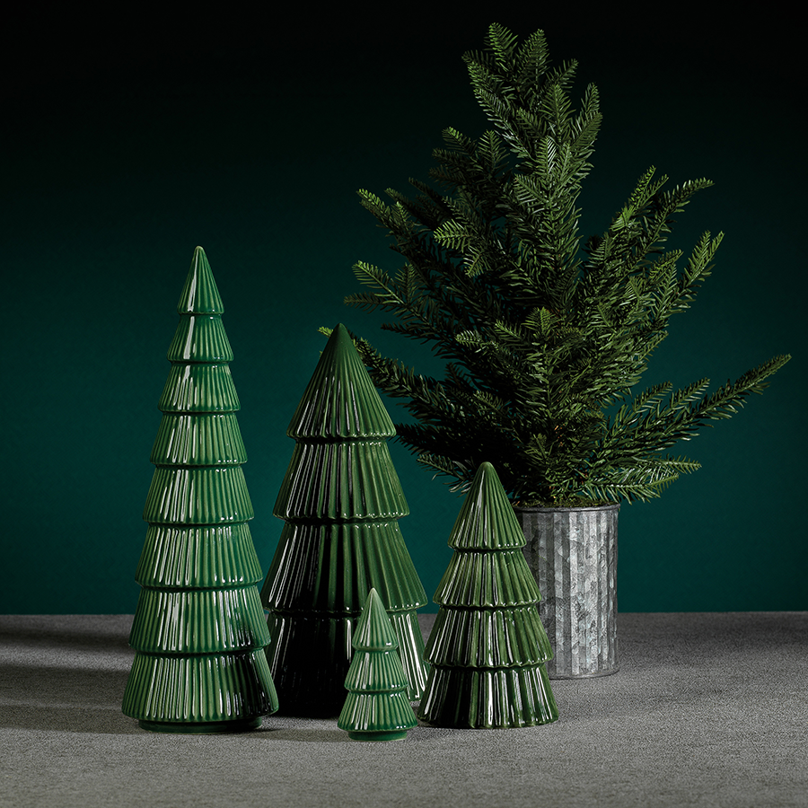 Ceramic Holiday Tree - Glazed Winter Green