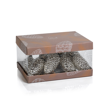 Set of 10 Pinecone LED String Lights in Gift Box - Silver - Lighting by Carlyle Avenue
