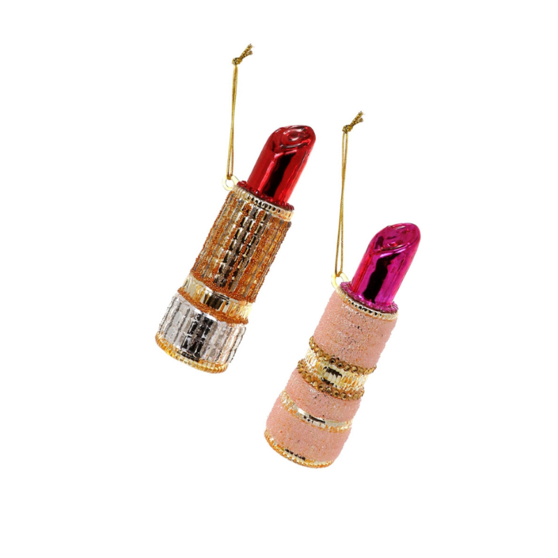 Lux Lipstick Ornament - Set/2 Assorted