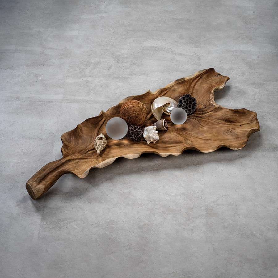 Bali Reclaimed Teak Leaf Tray