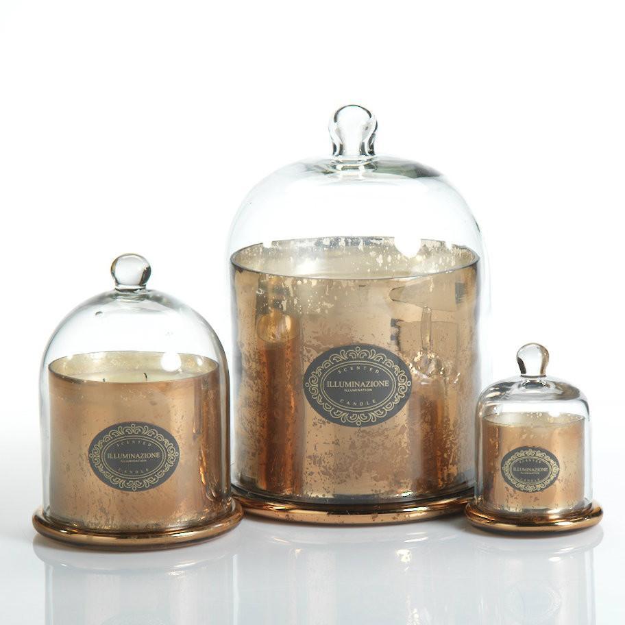 Illuminazione Candle with Glass Dome - Gold - CARLYLE AVENUE