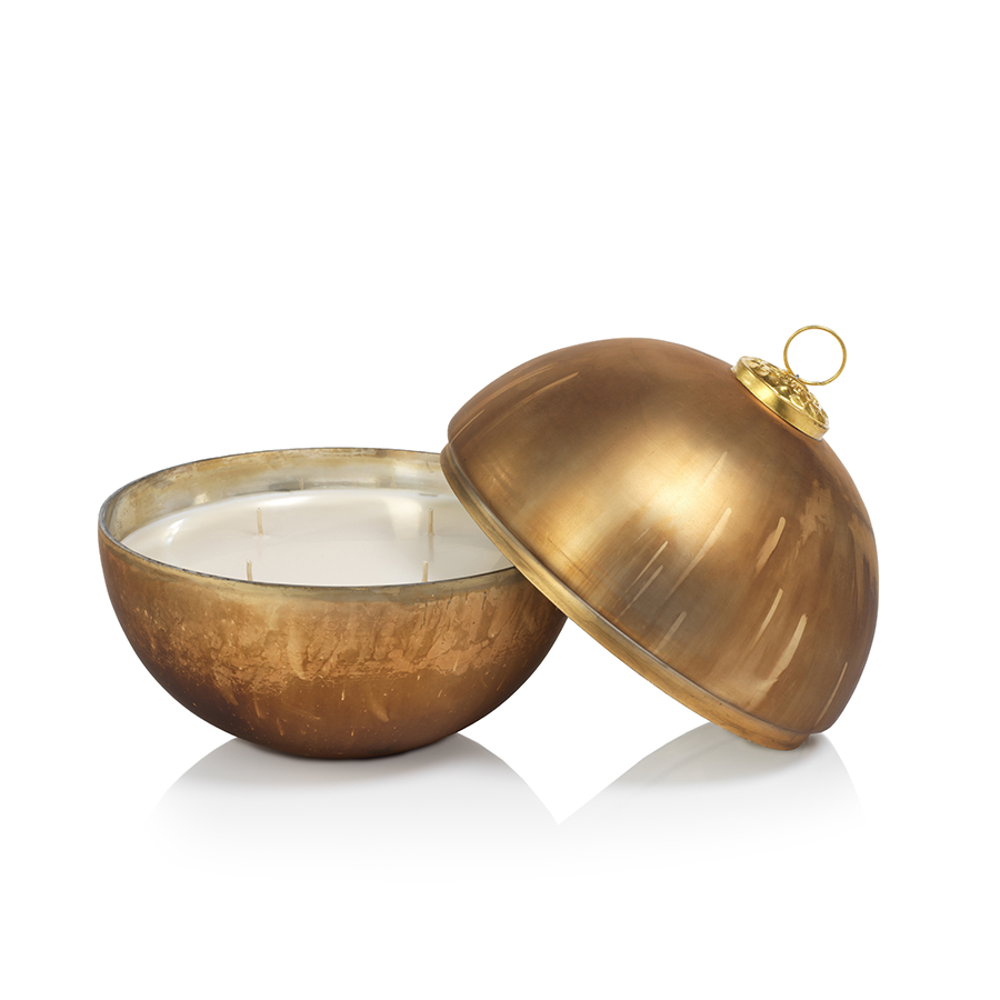 Ornament Ball Scented Candle - Matte Gold