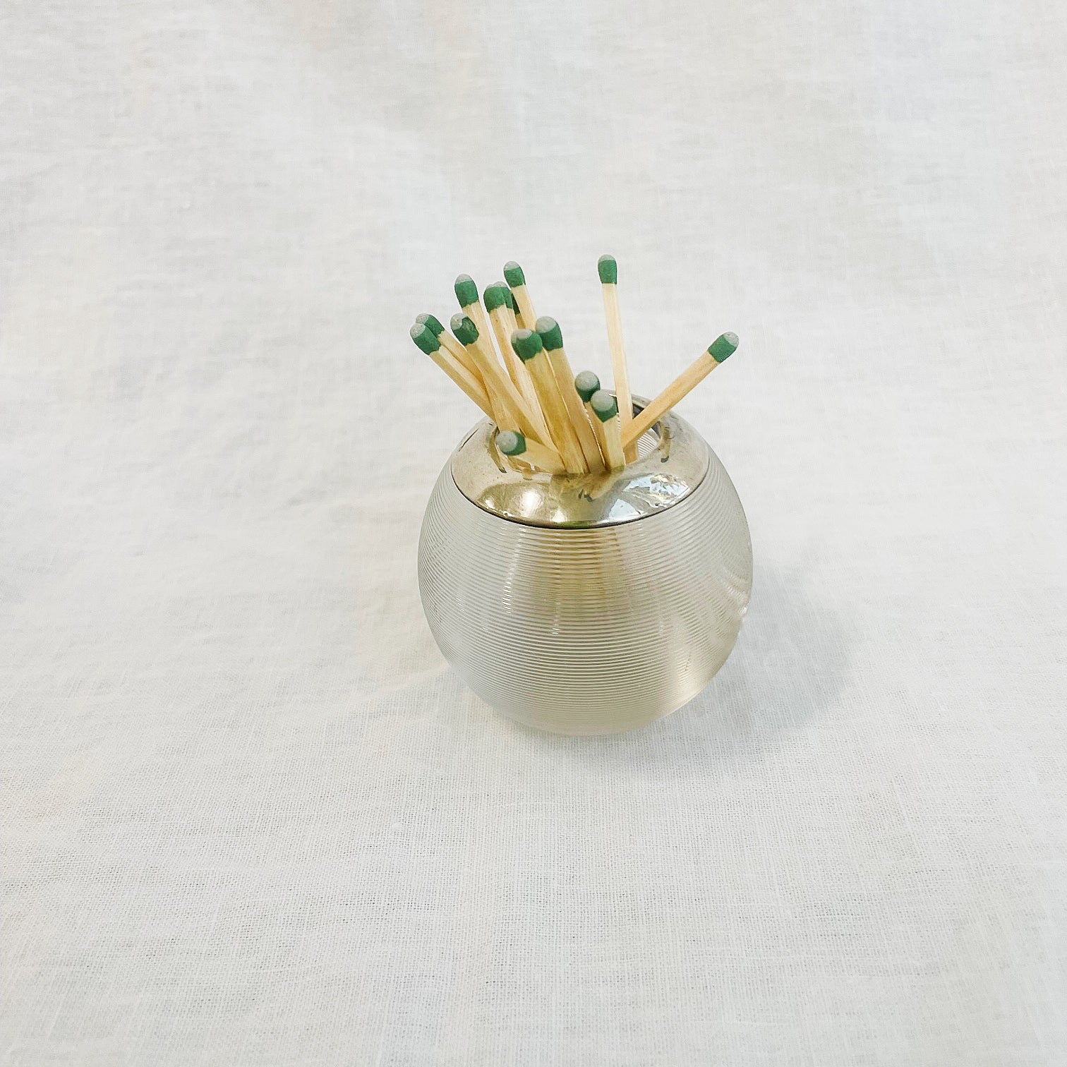 Vintage English Sterling Silver & Glass Match Striker - Matches by Carlyle Avenue