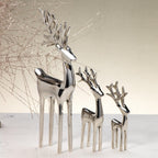 Reindeer Decorative Figure - Polished Nickel - Holiday Decor by Carlyle Avenue