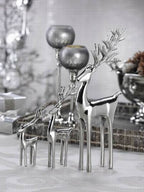 Reindeer Decorative Figure - Polished Nickel - Holiday Decor by Carlyle Avenue