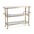 Porto Servo Metal Bar with Makrana Albeta Marble Top - Furniture by Carlyle Avenue