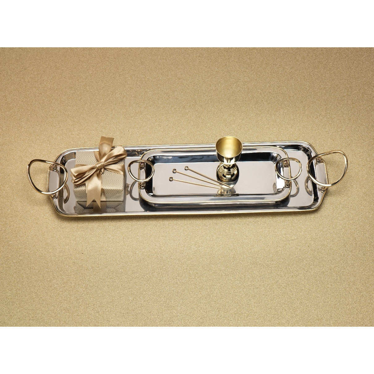 Polished Nickel & Gold Precious Long Trays - Trays by Carlyle Avenue