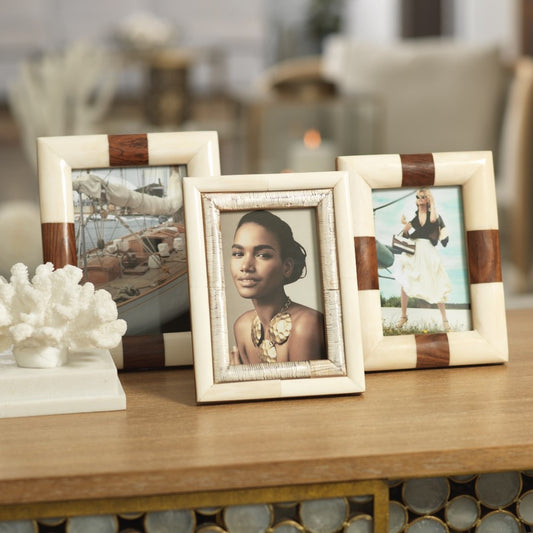 Oyster White Bone & Shagrin Horn Photo Frame - Picture Frames by Carlyle Avenue