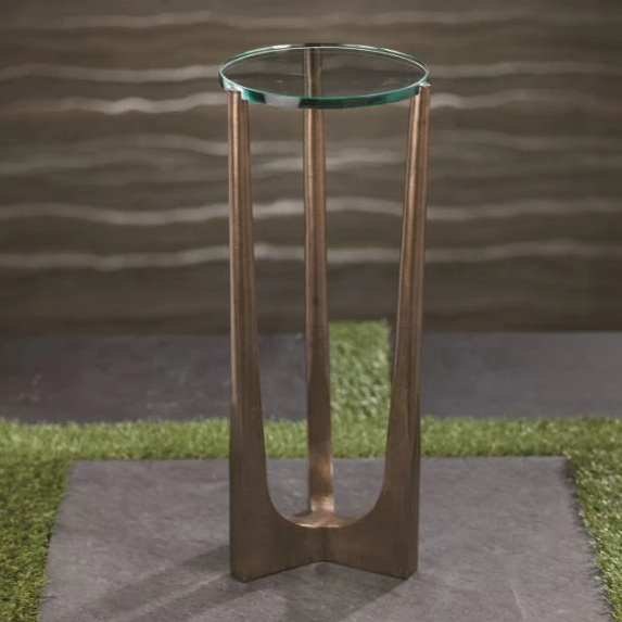 Cortina Drink Table with Glass Top - Furniture by Carlyle Avenue