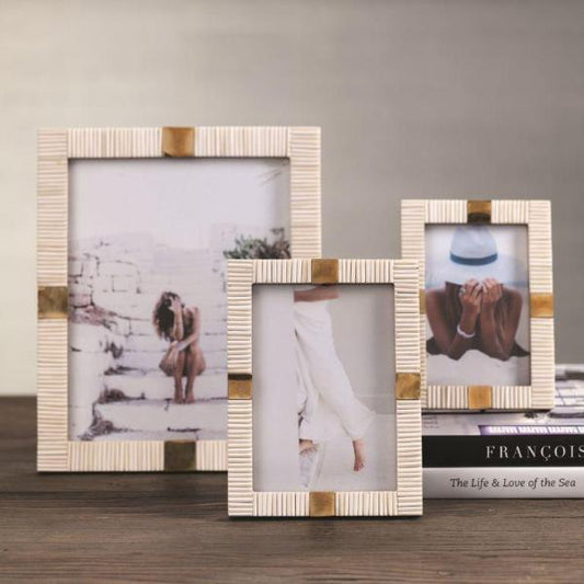 Maha Bone w/ Brass Trim Photo Frame - CARLYLE AVENUE