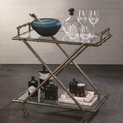 Malay Metal Bamboo Bar Cart - Furniture by Carlyle Avenue