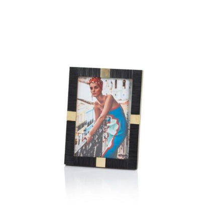 Maha Black Bone w/ Brass Trim Photo Frame - Picture Frames by Carlyle Avenue
