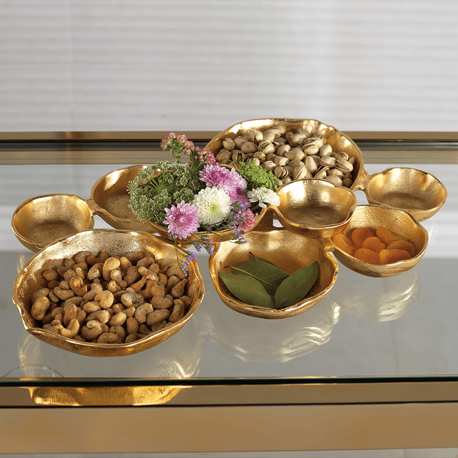 Cluster of Nine Serving Bowls - Gold - Bowls by Carlyle Avenue