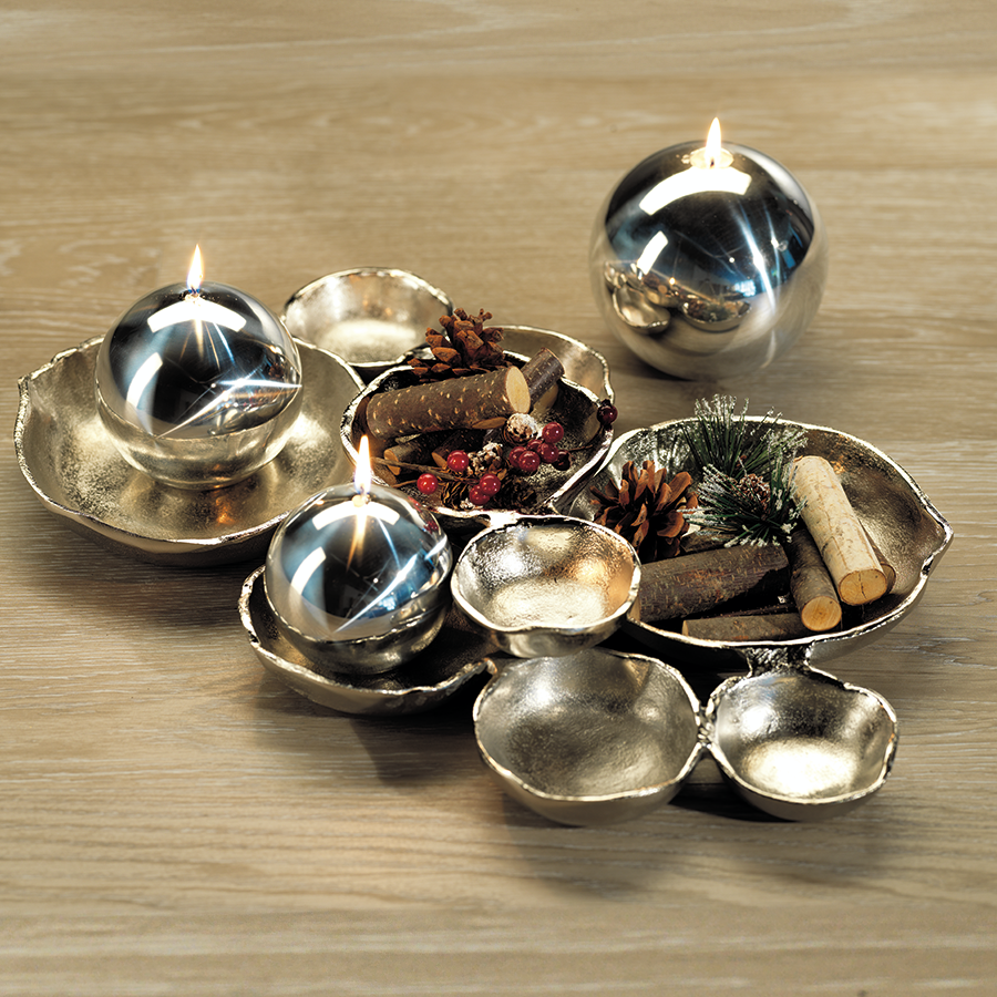 Cluster of Nine Serving Bowls - Nickel - Bowls by Carlyle Avenue