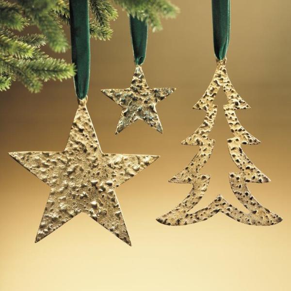 Raw Aluminum Ornament - Gold (Set of 6) - Ornaments by Carlyle Avenue