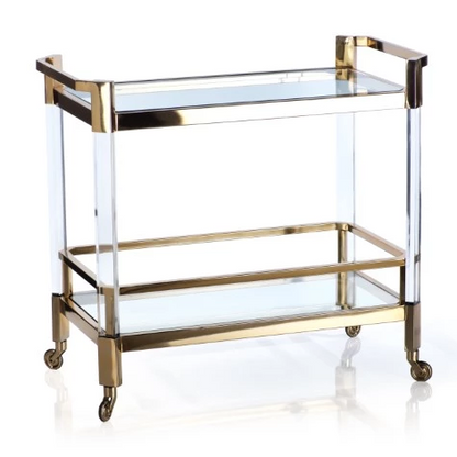 The Langham Bar Cart - Polished Gold - Furniture by Carlyle Avenue
