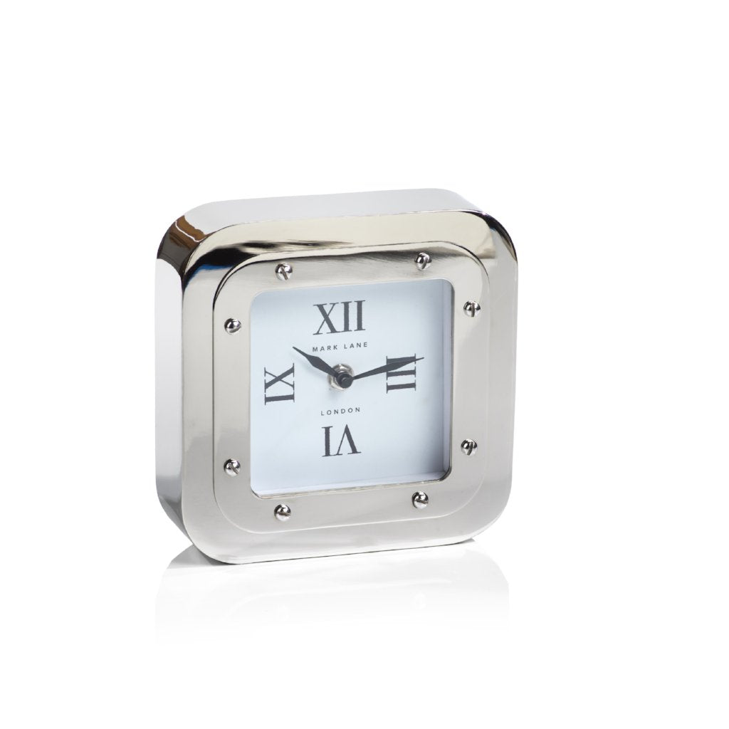 Mark Lane Table Clock - Nickel - Clocks by Carlyle Avenue