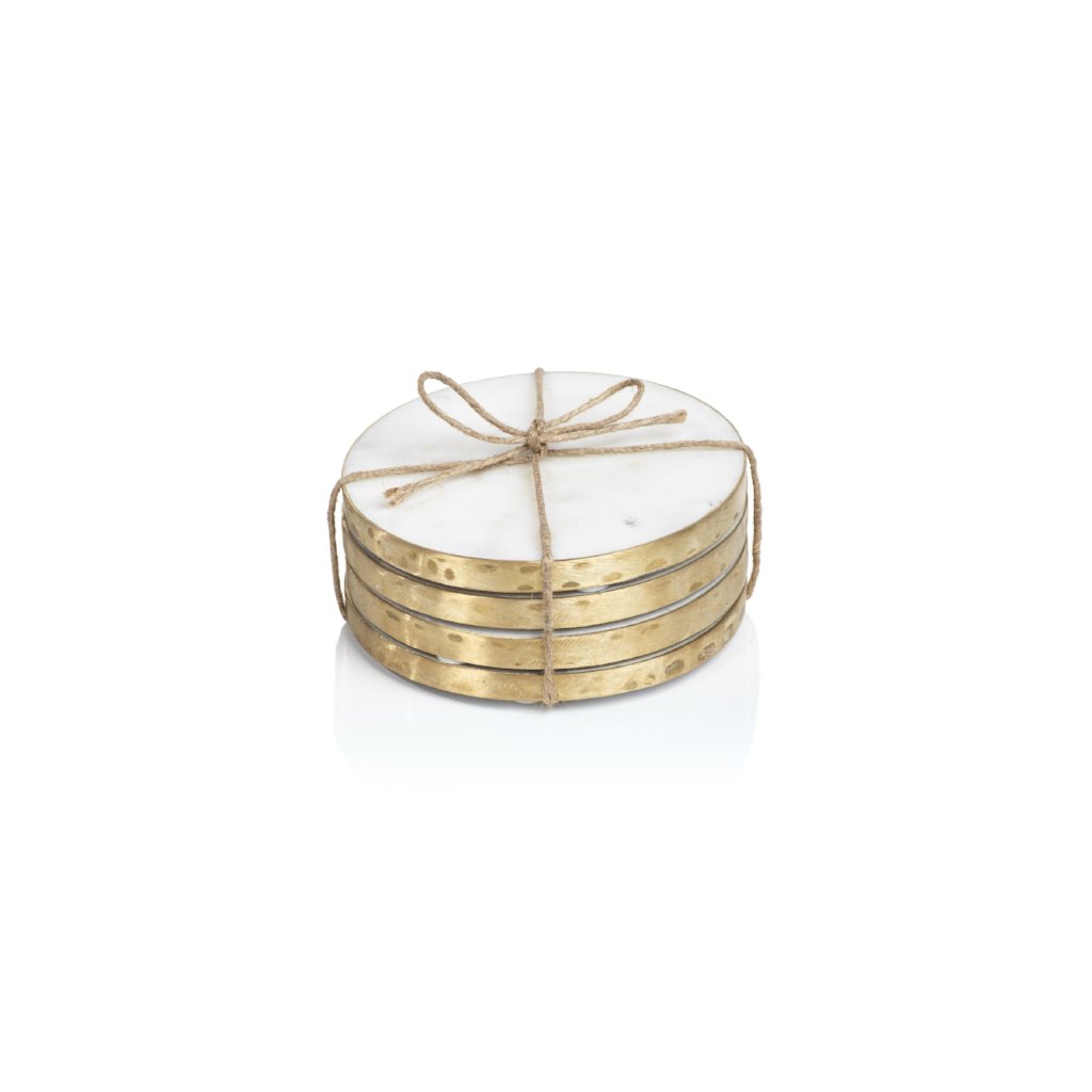 Four Marmo Marble Round 4" Coasters - Coasters by Carlyle Avenue
