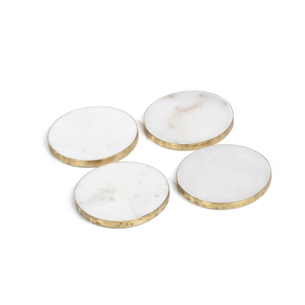 Four Marmo Marble Round 4" Coasters - Coasters by Carlyle Avenue