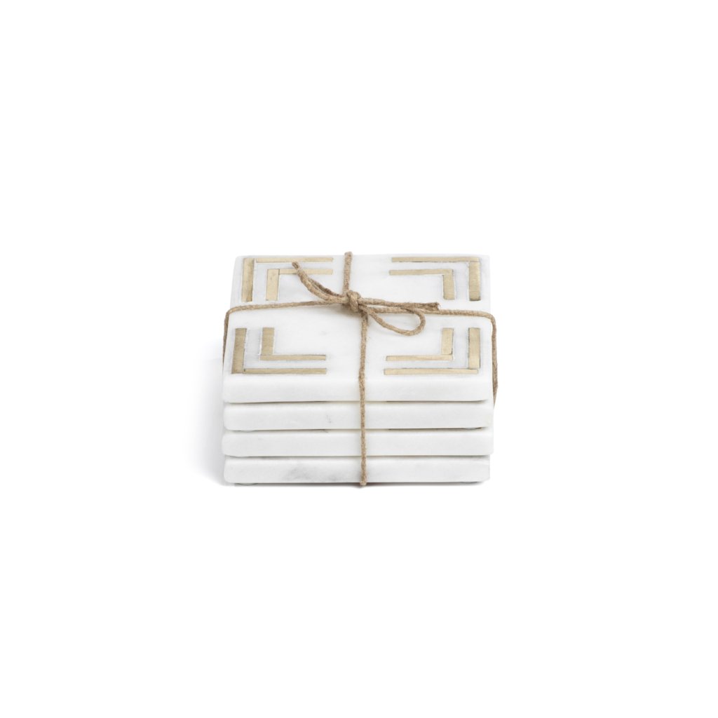 Four Marmo Marble Square 4" Coasters - Coasters by Carlyle Avenue